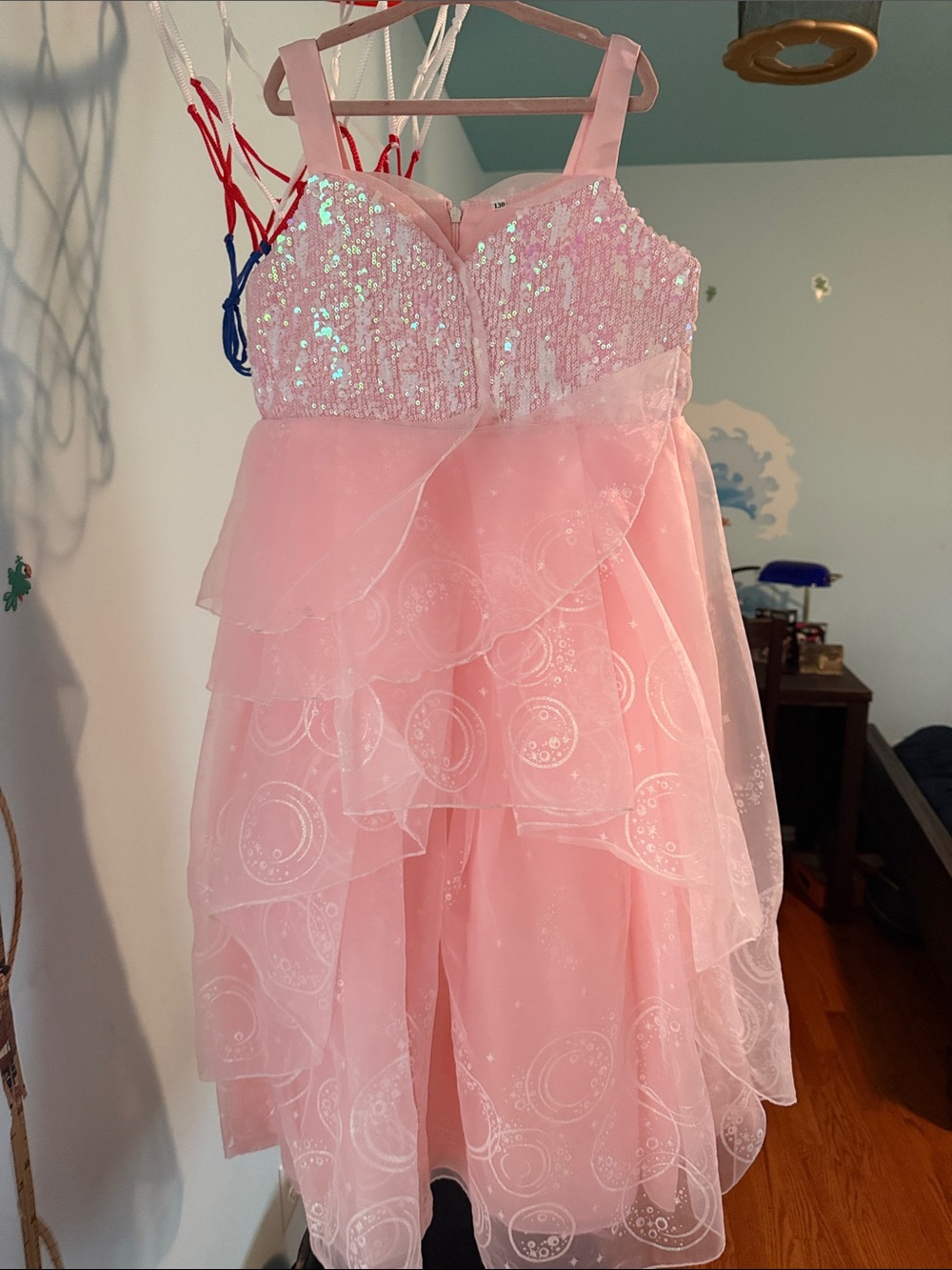 Girls' GLINDA Sparkle Pink Tiered Party Dress